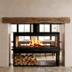 Forge Fires D120 Double Sided Freestanding Fireplace
