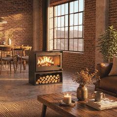 Forge Fires D80 Double Sided Freestanding Fireplace
