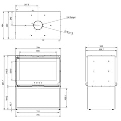 Forge Fires D80 Double Sided Freestanding Fireplace