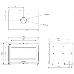 Forge Fires D80 Double Sided Freestanding Fireplace