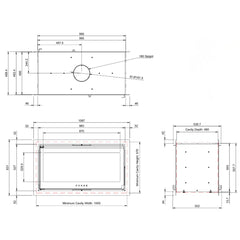Forge Fires D100 Built-in Double-Sided Fireplace