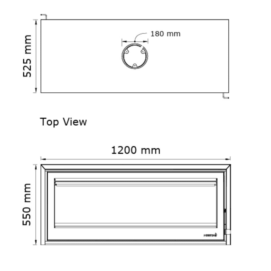 Heeta 1200 Double Sided Bevel Wood Fireplace