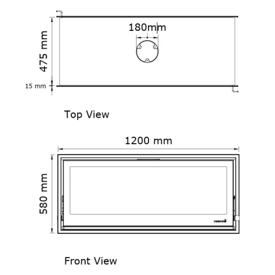 Heeta 1200 Double Sided Wood Fireplace Insert