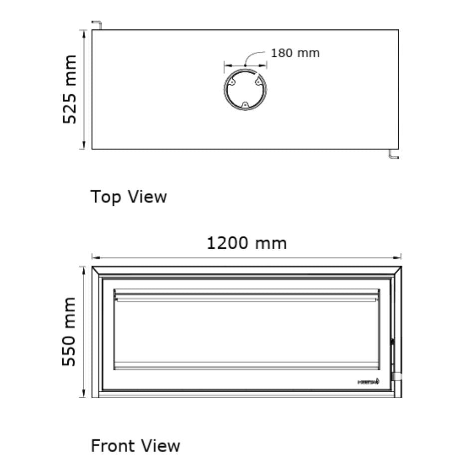 Heeta 1200 Log Base Bevel Wood Fireplace