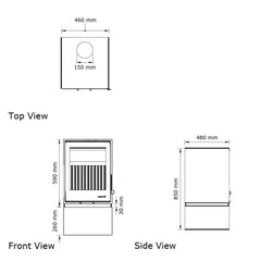 Heeta 500 Oakley Log Base Wood Fireplace