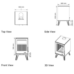 Heeta 500 Oakley Wood Fireplace