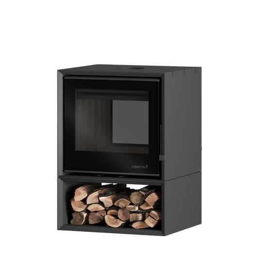 Heeta 600 Double Sided Log Base Bevelled Wood Fireplace