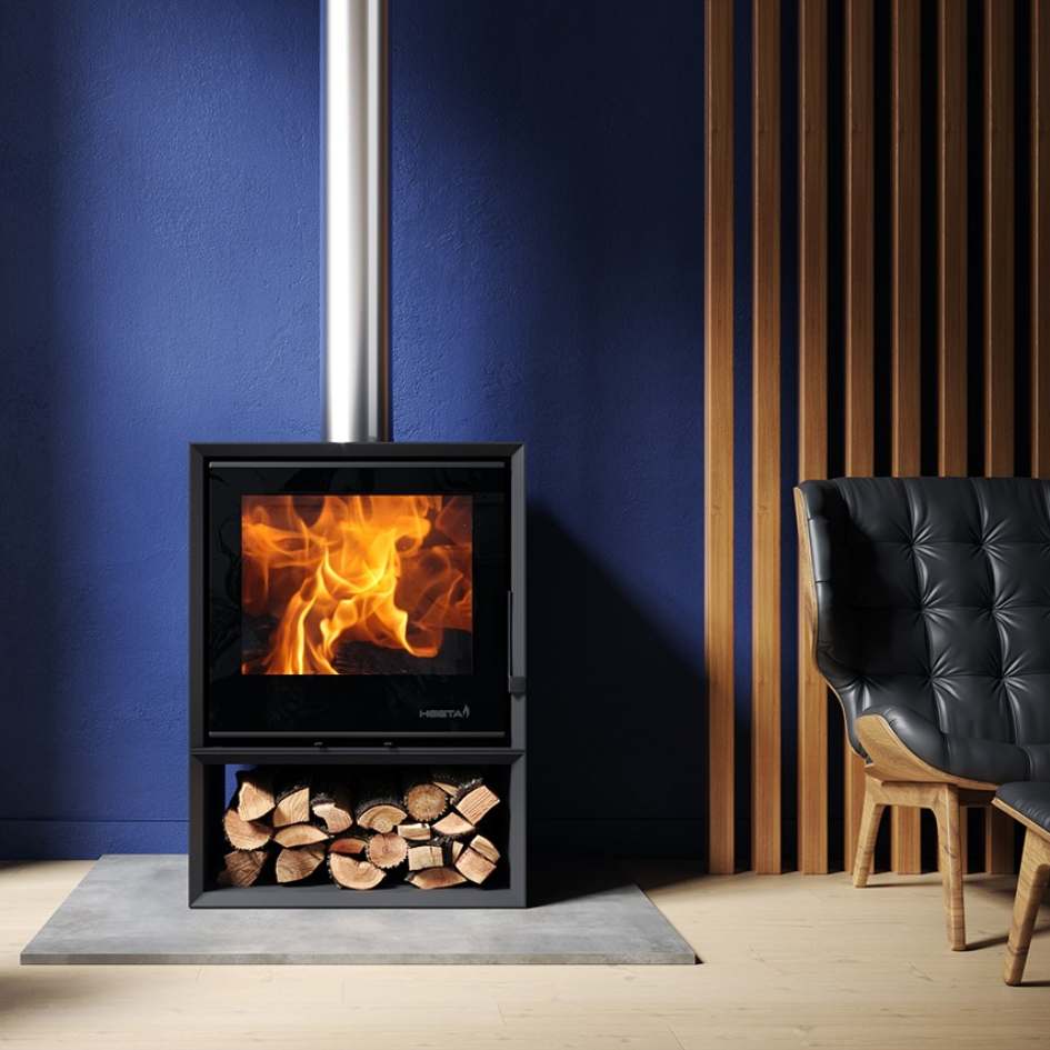 Heeta 600 Log Base Wood Fireplace