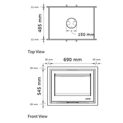 Heeta 700 Double Sided Wood Fireplace Insert