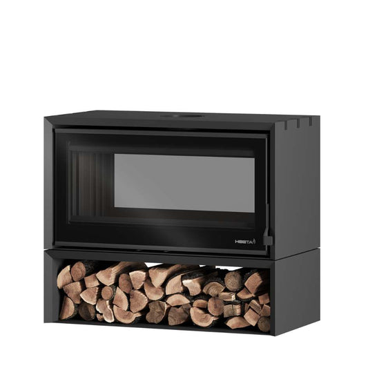 Heeta 950 Double Sided Log Base Bevelled Wood Fireplace