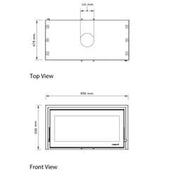Heeta 950 Double Sided Wood Fireplace Insert
