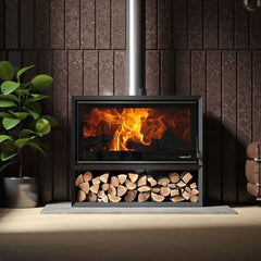 Heeta 950 Log Base Bevel Wood Fireplace