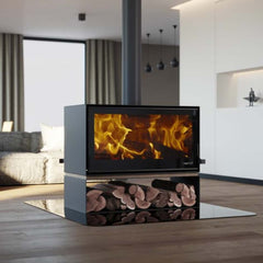 Heeta 950 Oakley Double Sided Log Base Wood Fireplace
