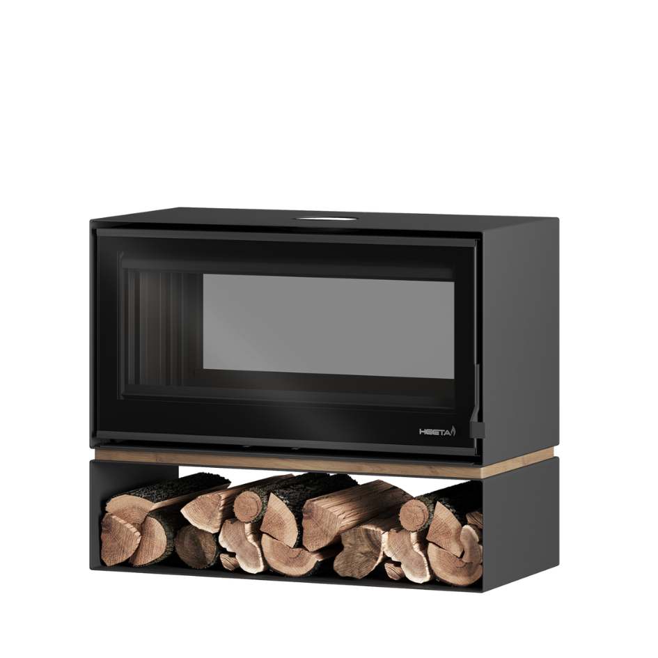 Heeta 950 Oakley Double Sided Log Base Wood Fireplace
