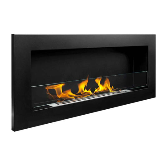 NovaFlame Slimline Hanging Biofuel Fireplace 900x400 - Black - Glass