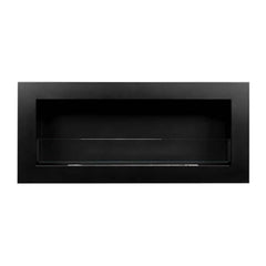 NovaFlame Slimline Hanging Biofuel Fireplace 900x400 - Black - Glass