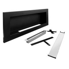 NovaFlame Slimline Hanging Biofuel Fireplace 900x400 - Black - Glass