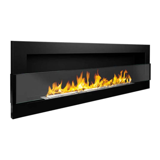 NovaFlame Wall Mount Biofuel Fireplace 1200x400 - Black - Glass