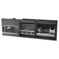 SAFire Pyro Gas & Wood Braai Grill Combo with Pizza Oven