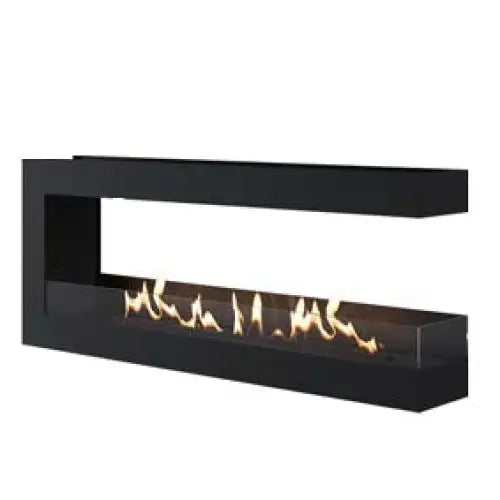 Canto Three Flueless Gas Fireplace Black - Gas Fireplace