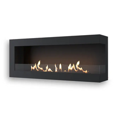 Canto Two Flueless Gas Fireplace Black - Gas Fireplace