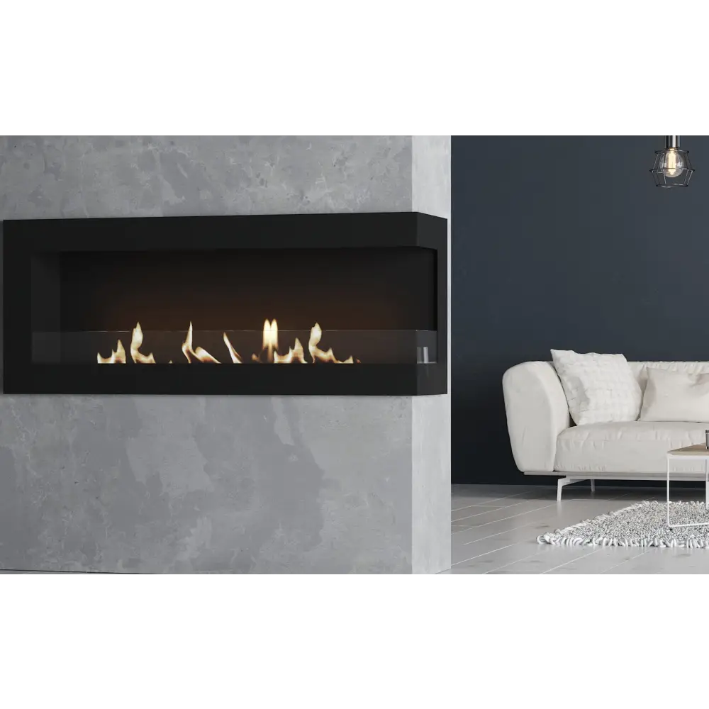 Canto Two Flueless Gas Fireplace Black - Gas Fireplace