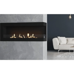 Canto Two Flueless Gas Fireplace Black - Gas Fireplace