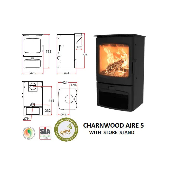 Charnwood - Aire 5 Fireplace with Stand