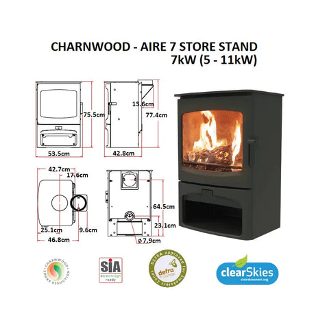 Charnwood - Aire 7 Fireplace with Stand