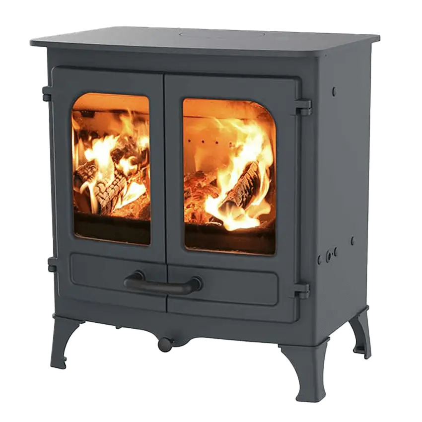 Charnwood Island II - Wood and Multi-Fuel Burning - Cast Iron Fireplace - Front