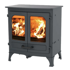 Charnwood Island II - Wood and Multi-Fuel Burning - Cast Iron Fireplace - Front