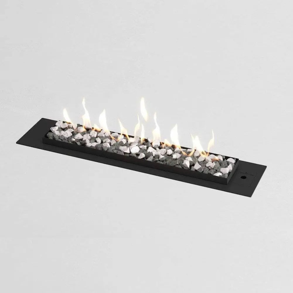 Flueless Drop-In Gas Fireplace, 800mm, Black, Stone