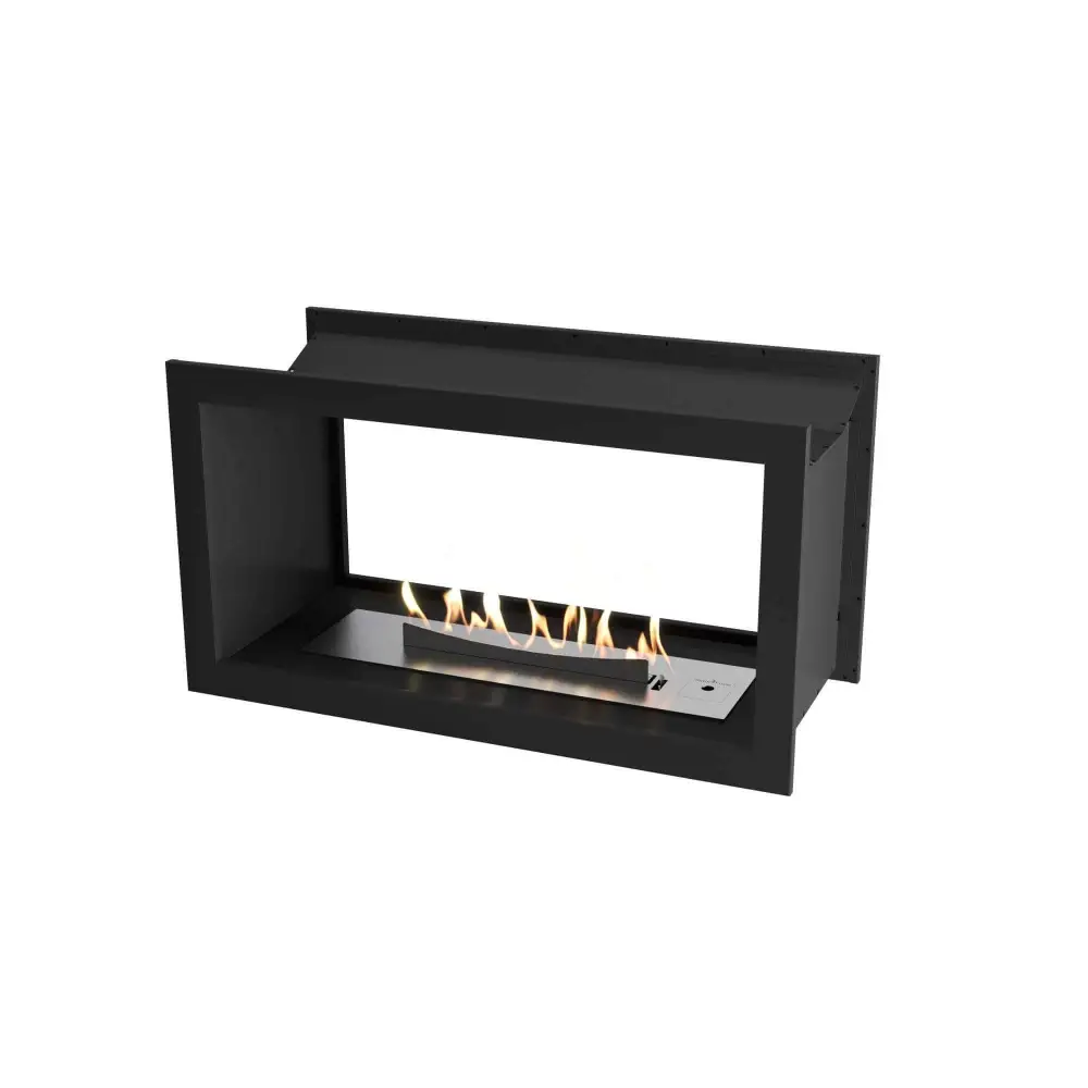 Flueless Gas Fireplace, Double Sided Built-In, Black - MultiFire - Fireplace Specialists