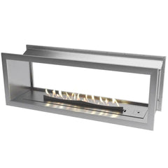 Flueless Gas Fireplace, Double Sided Built-In, Stainless Steel - MultiFire - Fireplace Specialists