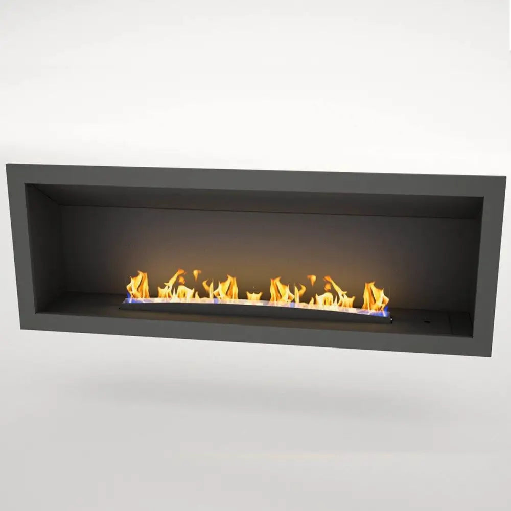 Flueless Gas Fireplace, Single Sided Built-In, Black