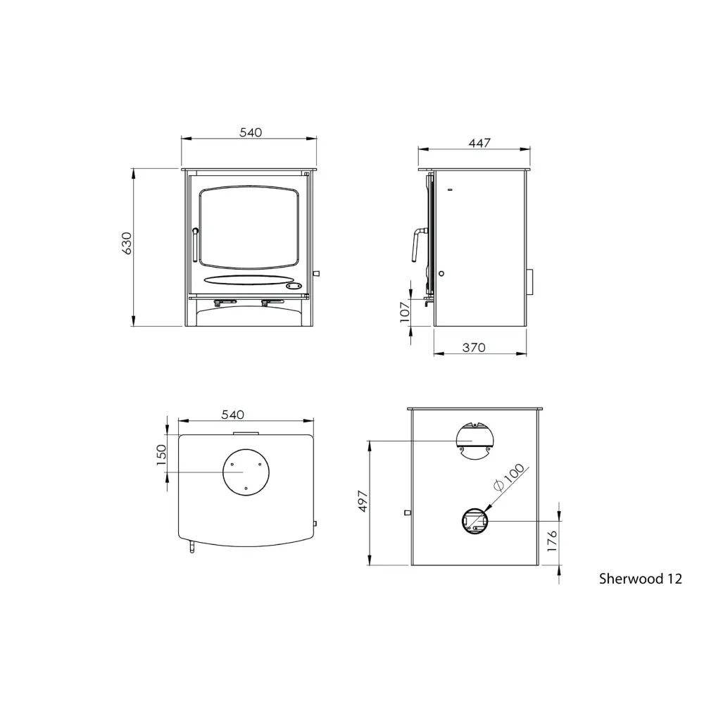 Henley Sherwood Fireplace 12kW - Freestanding Fireplaces