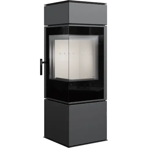 Kratki Thor 8 - Wood, Corner Glass Unit, Freestanding Fireplace - Front