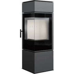 Kratki Thor 8 - Wood, Corner Glass Unit, Freestanding Fireplace - Front