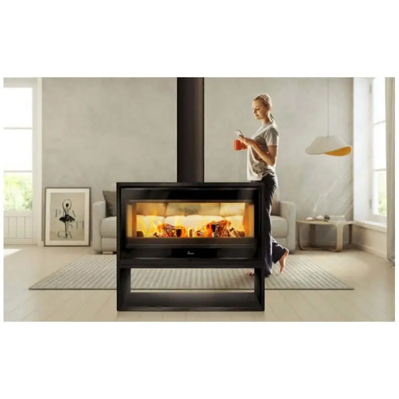 Lacunza - Verona 1000 Fireplace 17kW Freestanding + Wood Box