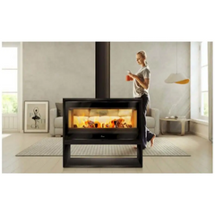 Lacunza - Verona 1000 Fireplace 17kW Freestanding + Wood Box