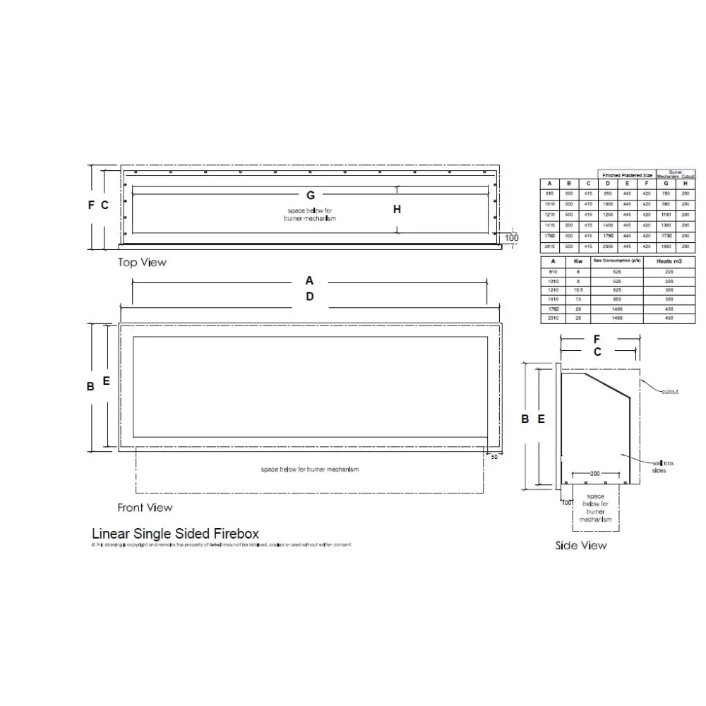 Linear Built-in Flueless Gas Fireplace - Gas Fireplace