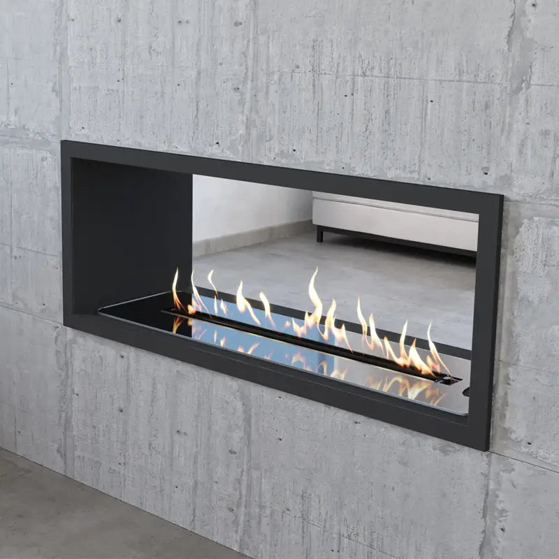 Linear Double Sided Built-In Flueless Gas Fireplace - Gas
