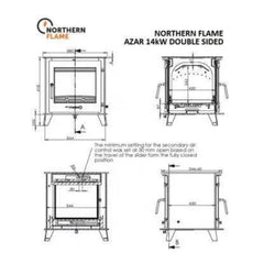 Northern Flame - Azar Double Sided Fireplace, 12 - 14kW - MultiFire - Fireplace Specialists