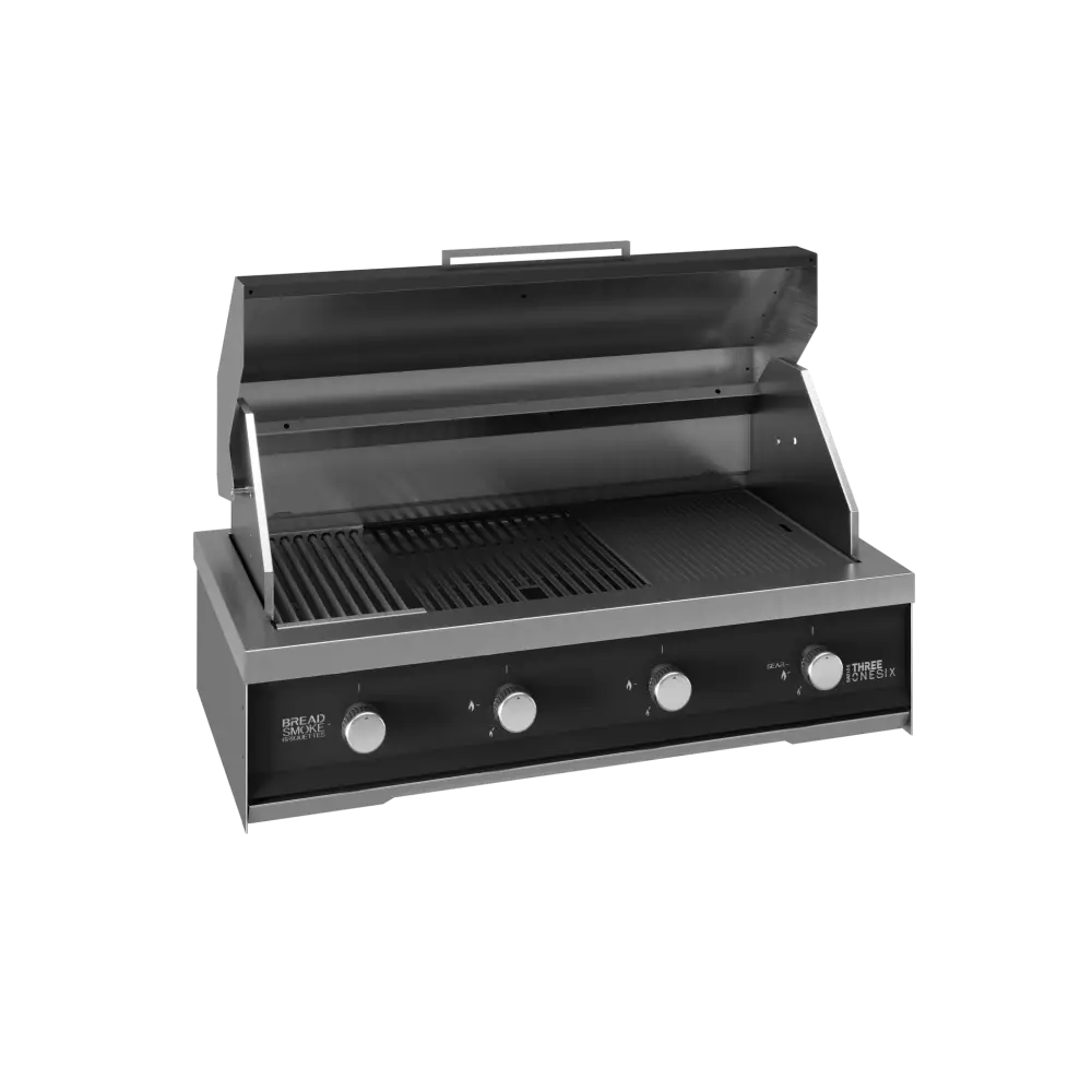 Three One Six Gas Bbq 970mm Stainless Steel with Black High Heat Coating