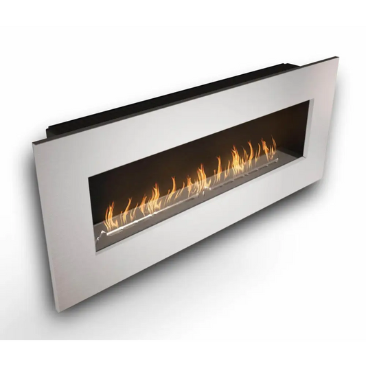 Wall Mounted Bio Fuel Fireplace, Built-In, White Frame - MultiFire - Fireplace Specialists